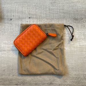Bottega Veneta Zipped Coin Purse Orange